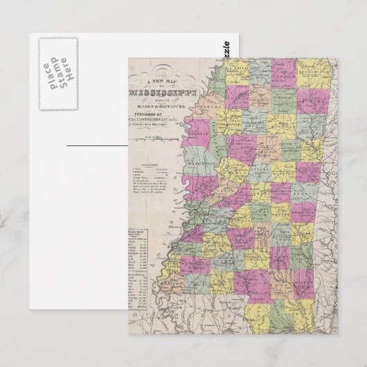  kaart van Mississippi (1853) (Voorkant / Achterkant)