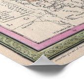  kaart van Mississippi (1853) Poster (Hoek)