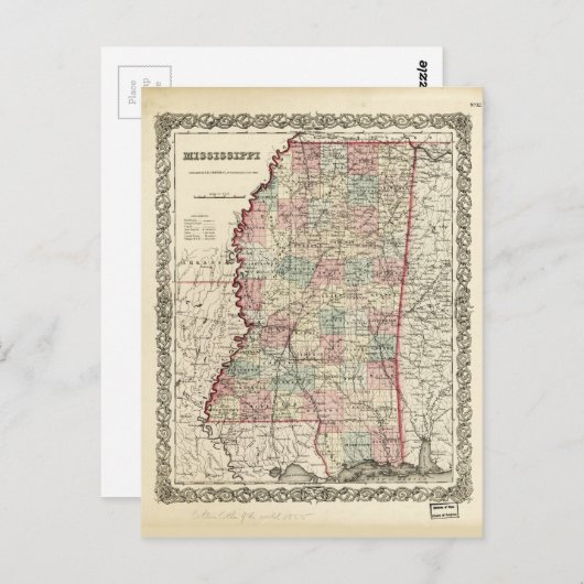 Kaart van Mississippi (1855) (Voorkant / Achterkant)