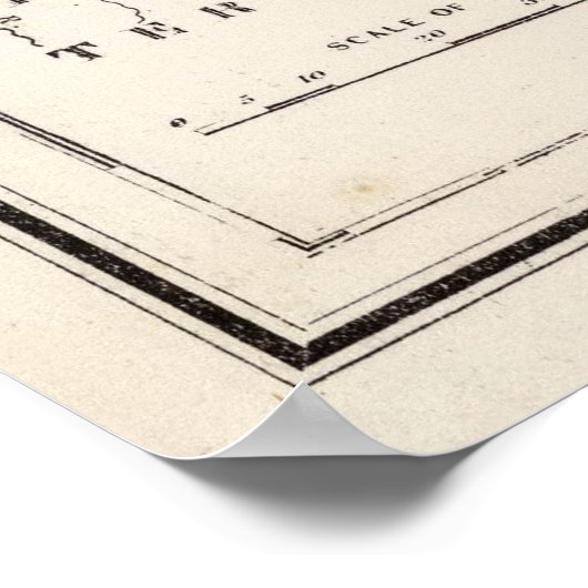  kaart van Missouri (1873) Poster (Hoek)