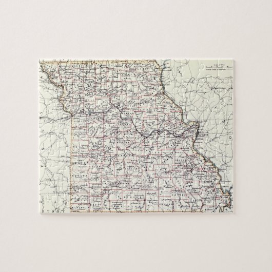  kaart van Missouri (1883) Legpuzzel (Horizontaal)