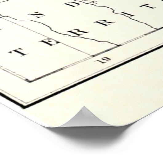 kaart van Missouri (1883) Poster (Hoek)