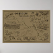  kaart van Missouri (1912) - Tan Poster (Voorkant)