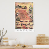  kaart van Missouri (1921) Poster (Keuken)
