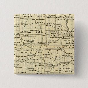 Kaart van Missouri 2 Vierkante Button 5,1 Cm