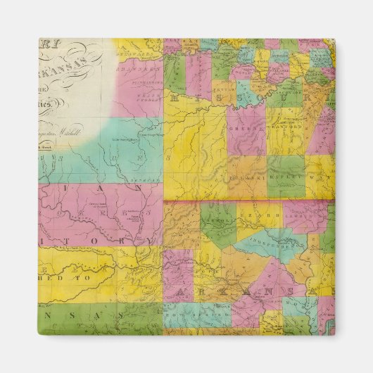 Kaart van Missouri Magneet (Voorkant)