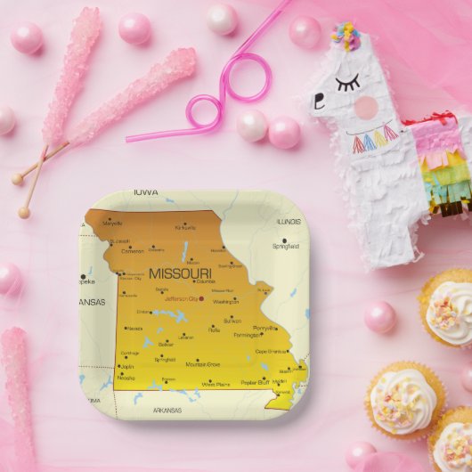 Kaart van Missouri Papieren Bordje (Feest)