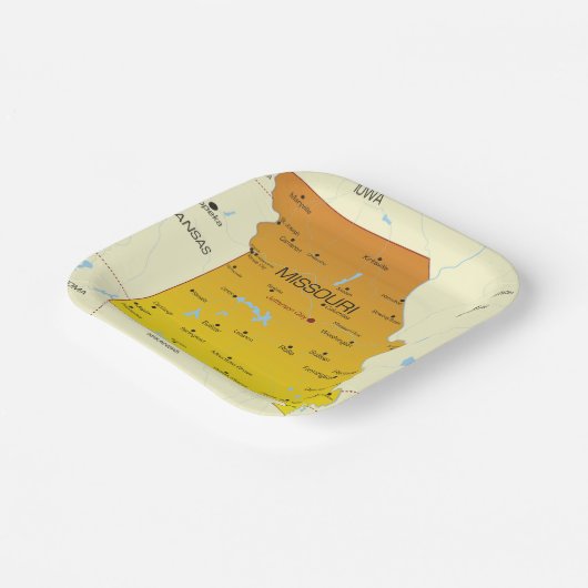 Kaart van Missouri Papieren Bordje (Gebogen)