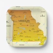 Kaart van Missouri Papieren Bordje (Voorkant)