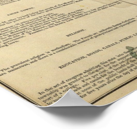 Kaart van Missouri Poster (Hoek)