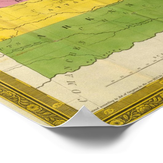 Kaart van Missouri Poster (Hoek)