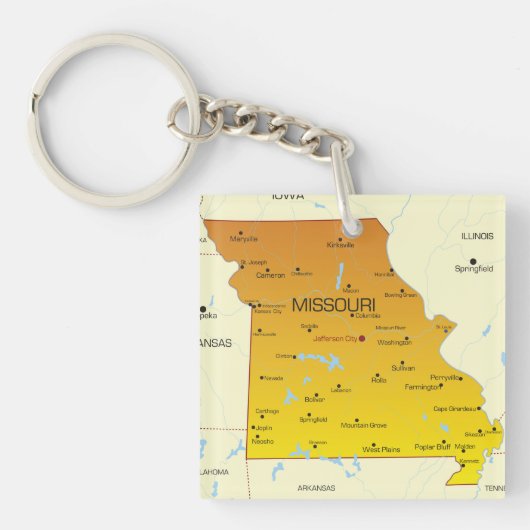 Kaart van Missouri Sleutelhanger (Voorkant)