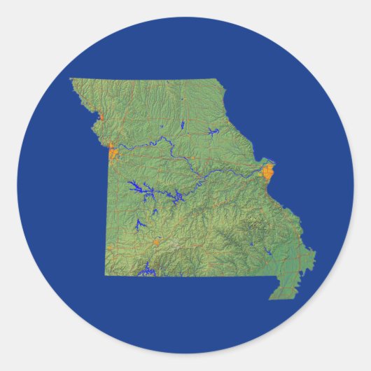 Kaart van Missouri Sticker (Voorkant)