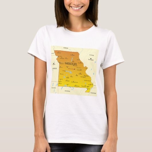 Kaart van Missouri T-shirt (Voorkant)