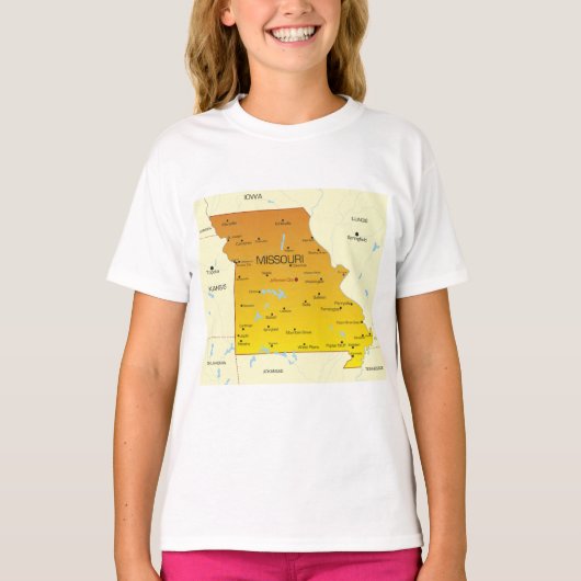 Kaart van Missouri T-shirt (Voorkant)