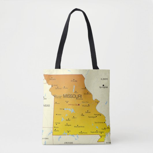Kaart van Missouri Tote Bag (Voorkant)