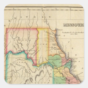 Kaart van Missouri Vierkante Sticker