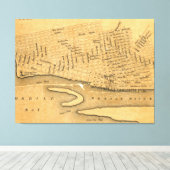 kaart van Mobile Alabama (1840) Canvas Afdruk (Insitu (Houten vloer))