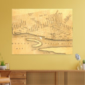 kaart van Mobile Alabama (1840) Canvas Afdruk (Insitu (Woonkamer))