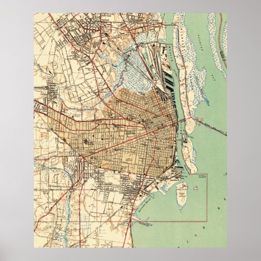  kaart van Mobile Alabama (1940) 2 Poster (Voorkant)