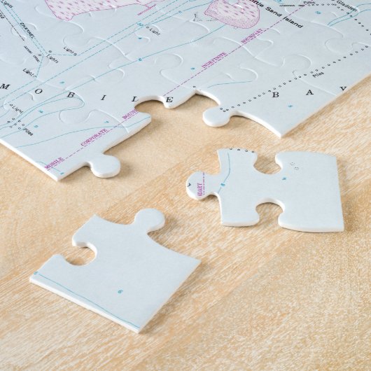  kaart van Mobile Alabama (1953) Legpuzzel (Zijkant)