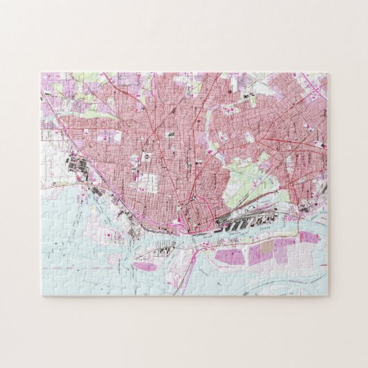  kaart van Mobile Alabama (1953) Legpuzzel (Horizontaal)