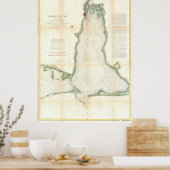  kaart van Mobile Bay Alabama (1856) Poster (Keuken)