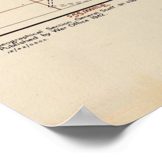  kaart van Modena Italië (1943) Poster (Hoek)