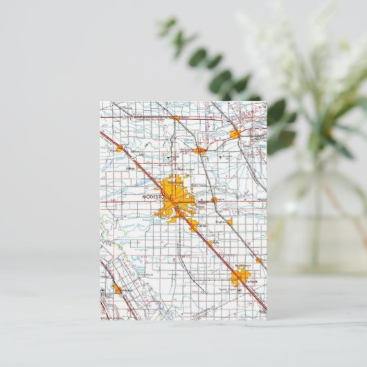  kaart van Modesto California (Staand voorkant)