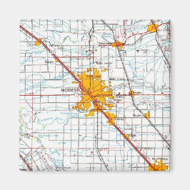  kaart van Modesto California Magneet