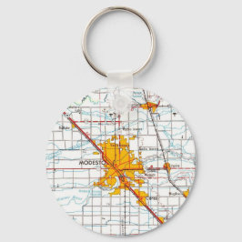  kaart van Modesto California Sleutelhanger