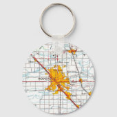  kaart van Modesto California Sleutelhanger (Achterkant)