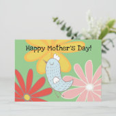 Kaart van moederdier en bloemen (Staand voorkant)