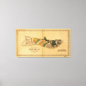 Kaart van Molokai, Hawaiian Island (1897) Canvas Afdruk (Voorkant)