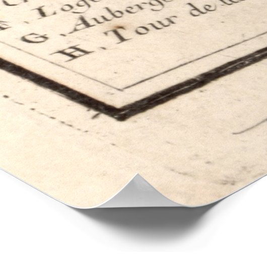  kaart van Monaco Frankrijk (1764) Poster (Hoek)