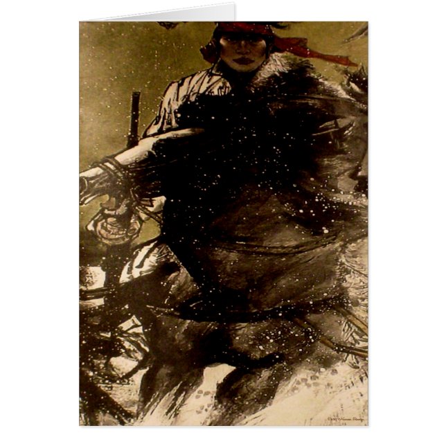 Kaart van Mongolian Horseman (Voorkant)
