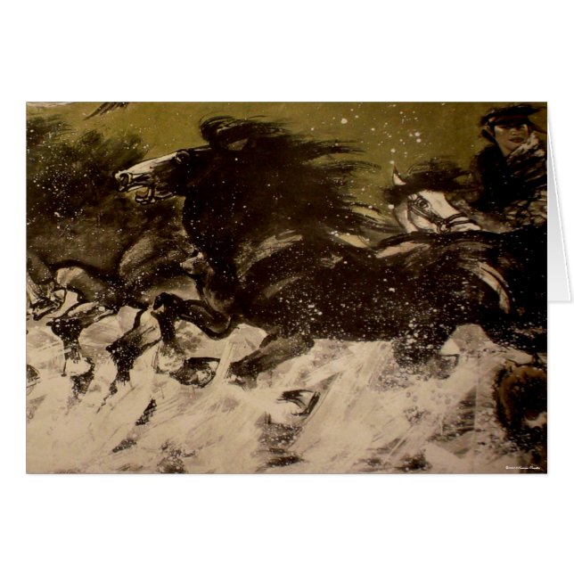 Kaart van Mongolian Horseman (Voorkant Horizontaal)