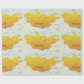 Kaart van Mongolië Cadeaupapier (Vlak)