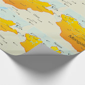 Kaart van Mongolië Cadeaupapier