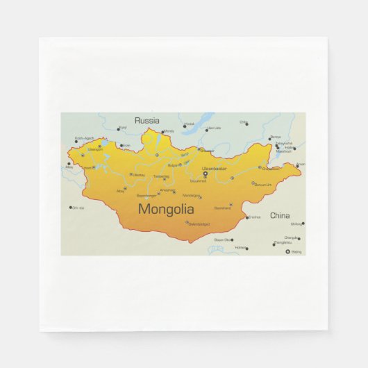 Kaart van Mongolië Servet (Voorkant)