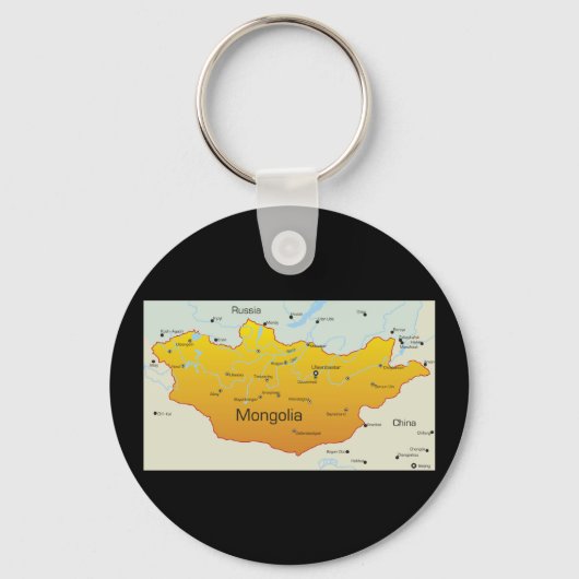 Kaart van Mongolië Sleutelhanger (Voorkant)