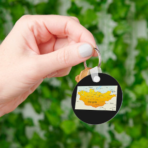Kaart van Mongolië Sleutelhanger