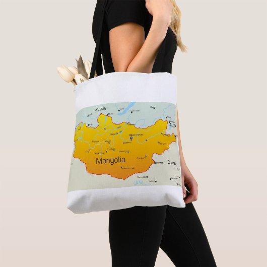 Kaart van Mongolië Tote Bag