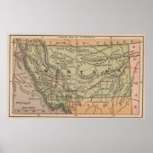  kaart van Montana (1885) Poster (Voorkant)