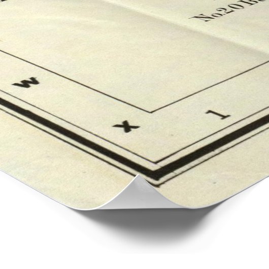  kaart van Montana (1890) Poster (Hoek)