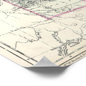 kaart van Montana, Wyoming en Idaho (1884) Poster (Hoek)