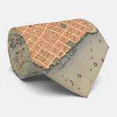 kaart van Montevideo Uruguay (1867) Stropdas (Opgerold)