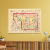 Kaart van Montkals County, Michigan Canvas Afdruk (Insitu (Woonkamer))
