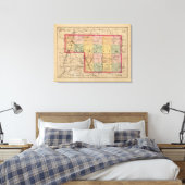 Kaart van Montkals County, Michigan Canvas Afdruk (Insitu (Slaapkamer))
