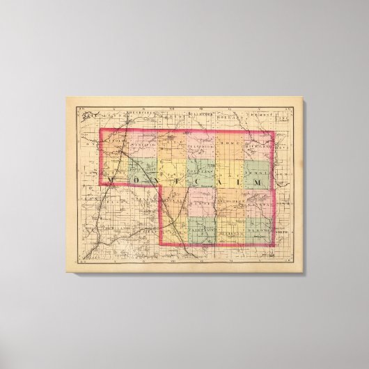Kaart van Montkals County, Michigan Canvas Afdruk (Voorkant)